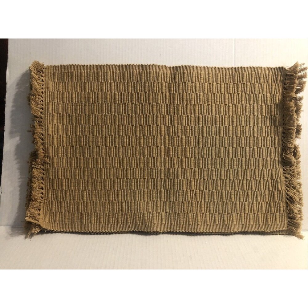 Tan Placemats Cotton Set of 4 ~Basic Neutral Minimal Beige Country Kitchen
